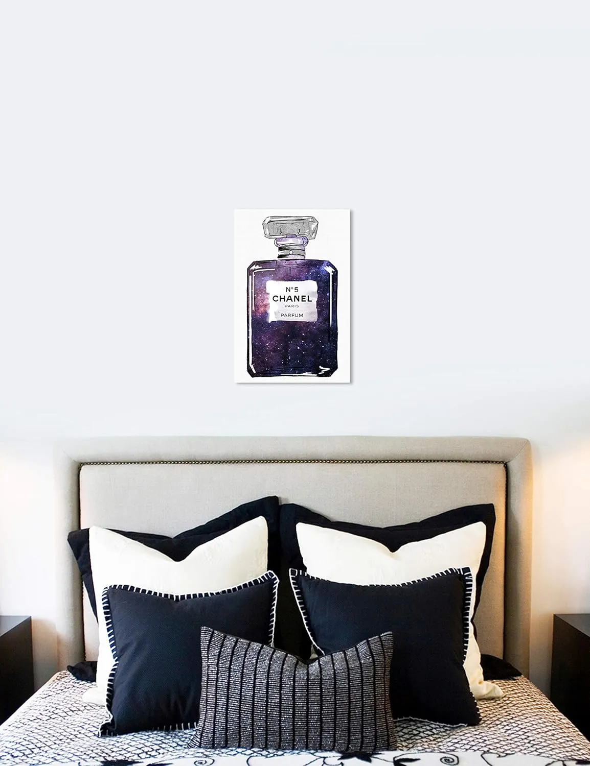 The Oliver Gal Artist Co. Fashion and Glam Wall Art Canvas Prints 'Galaxy to Paris Parfum' Home Décor, 20 in x 30 in, Purple, White
