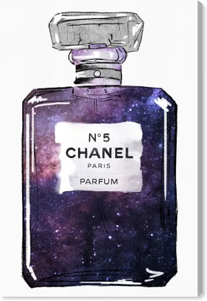 The Oliver Gal Artist Co. Fashion and Glam Wall Art Canvas Prints 'Galaxy to Paris Parfum' Home Décor, 20 in x 30 in, Purple, White