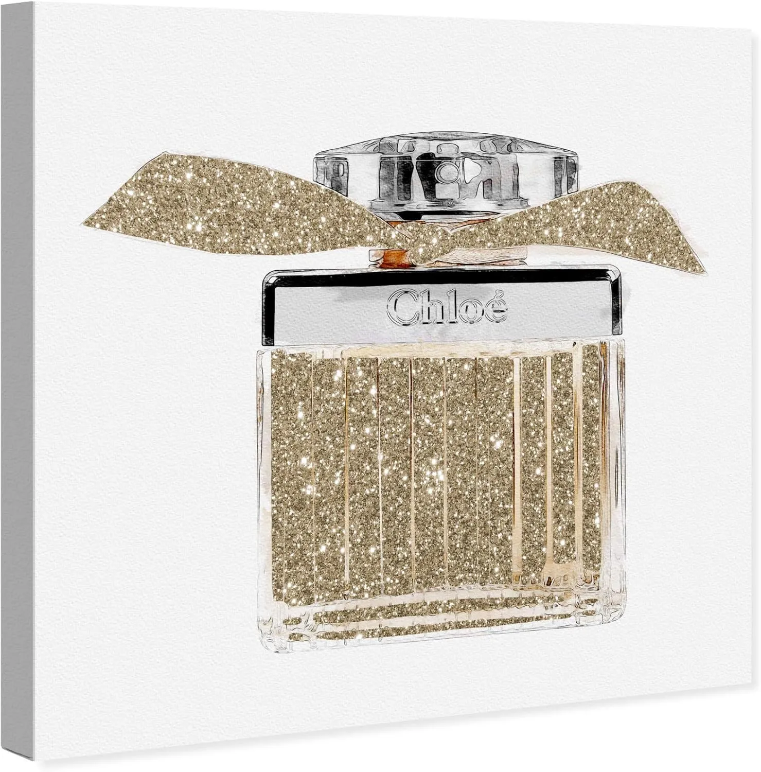 The Oliver Gal Artist Co. Fashion and Glam Wall Art Canvas Prints 'Lovely Sweet Perfume' Home Décor, 16" x 16", Gold, Gray