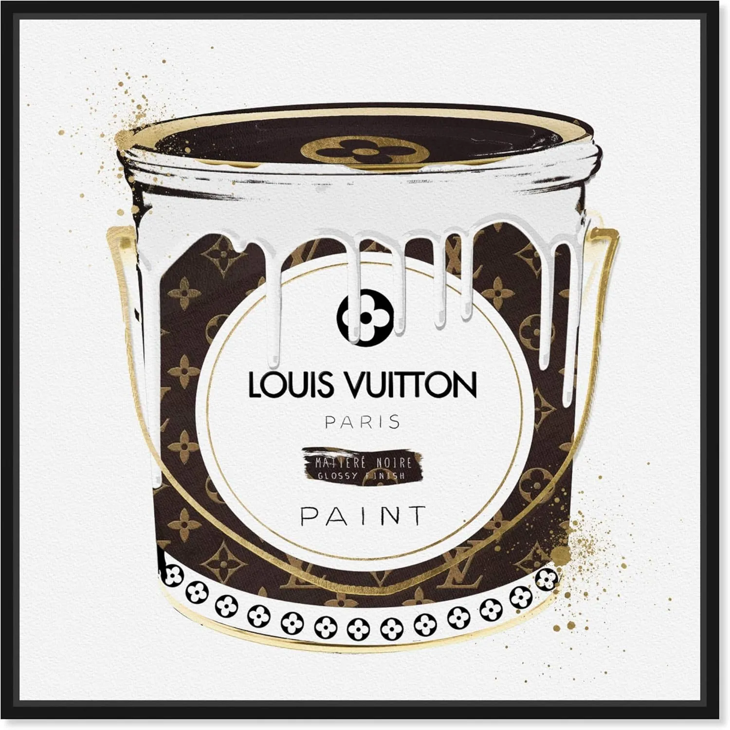 The Oliver Gal Artist Co. Fashion and Glam Wall Art Canvas Prints 'Luxurious Paint Cans Home Décor, 30" x 30", Black Frame