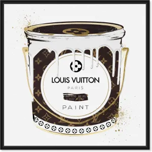 The Oliver Gal Artist Co. Fashion and Glam Wall Art Canvas Prints 'Luxurious Paint Cans Home Décor, 30" x 30", Black Frame