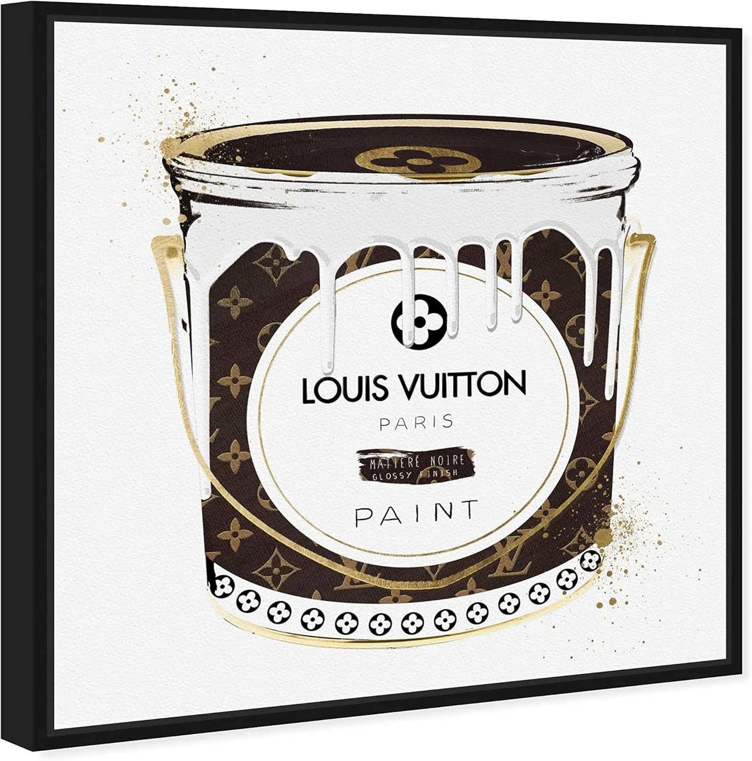 The Oliver Gal Artist Co. Fashion and Glam Wall Art Canvas Prints 'Luxurious Paint Cans Home Décor, 30" x 30", Black Frame