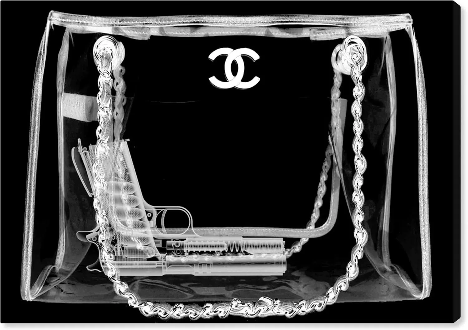 The Oliver Gal Artist Co. Oliver Gal 'Coveted Spy Bag Noir' Black Fashion Wall Art Print Premium Canvas 15" x 10"