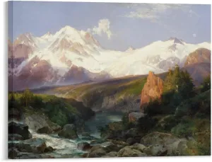 The Teton Range By Thomas Moran Art Prints Paintings Canvas Poster Room Aesthetic Poster Print Art Wall Painting Canvas Posters Modern Bedroom Decor 08x10inch(20x25cm)