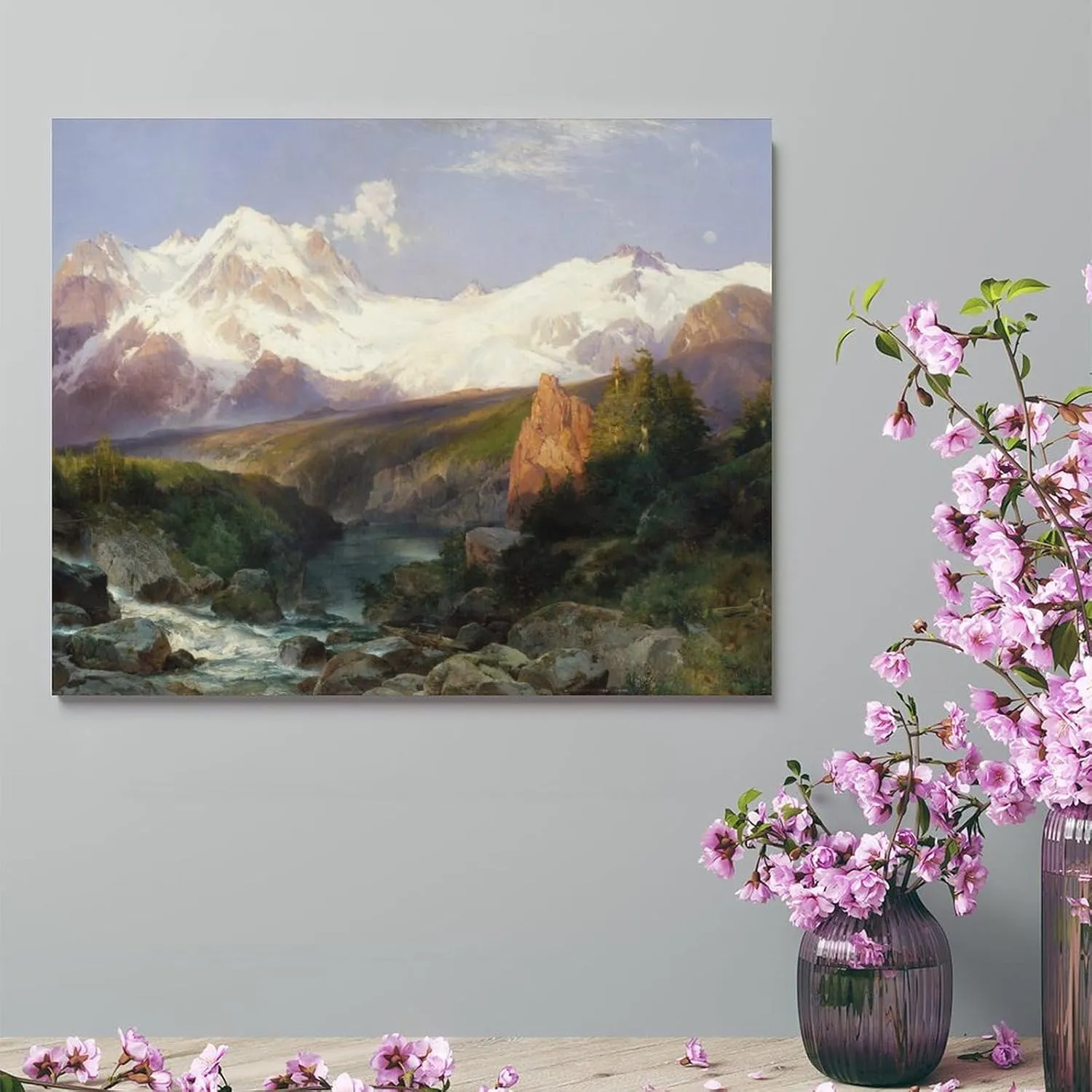 The Teton Range By Thomas Moran Art Prints Paintings Canvas Poster Room Aesthetic Poster Print Art Wall Painting Canvas Posters Modern Bedroom Decor 08x10inch(20x25cm)