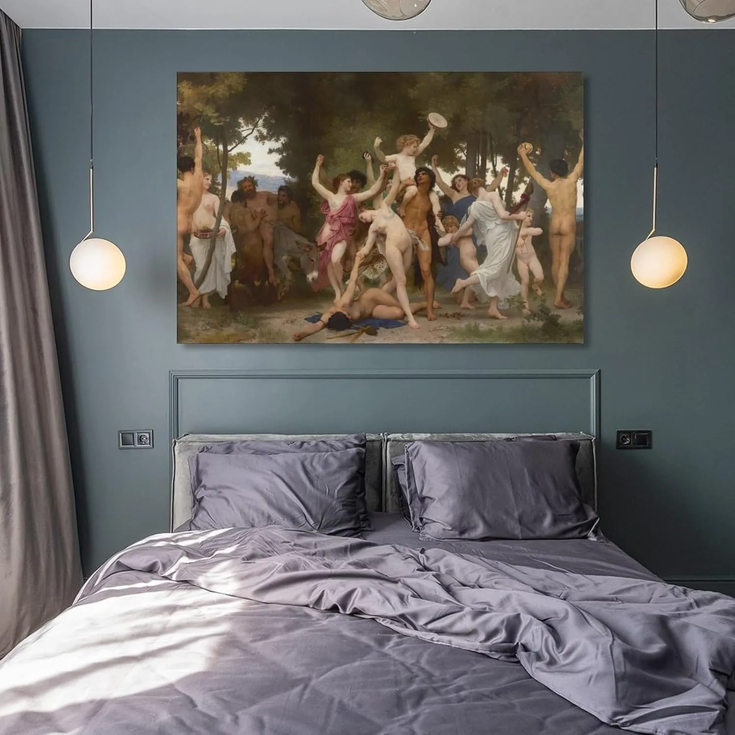 The Youth of Bacchus La Jeunesse De Bacchus By William Adolphe Bouguereau Poster Canvas Wall Art For Room Aesthetic And Decor Poster For Bedroom Living Room Bathroom Kitchen Office Decor 24x36inch(60x