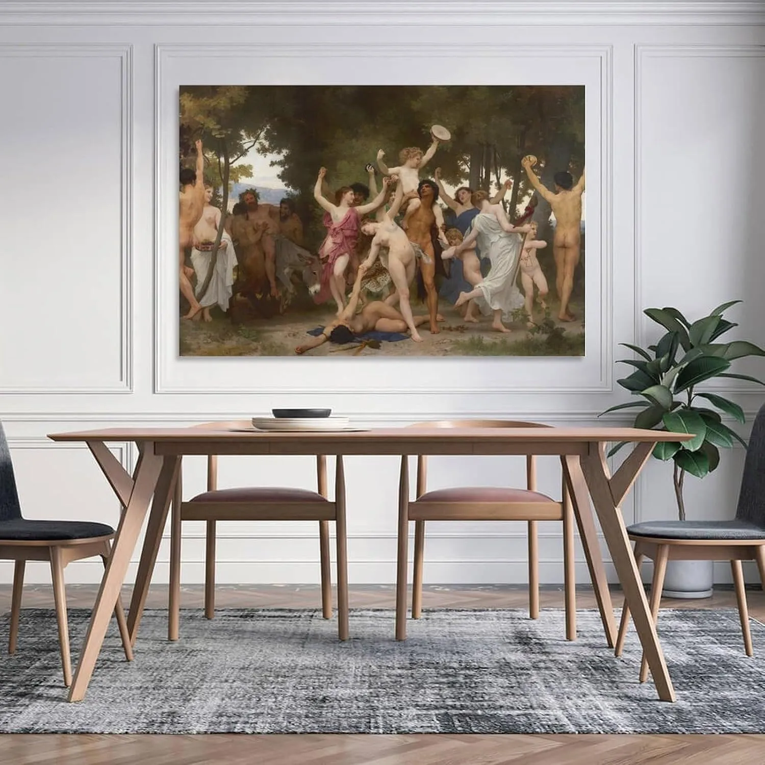 The Youth of Bacchus La Jeunesse De Bacchus By William Adolphe Bouguereau Poster Canvas Wall Art For Room Aesthetic And Decor Poster For Bedroom Living Room Bathroom Kitchen Office Decor 24x36inch(60x