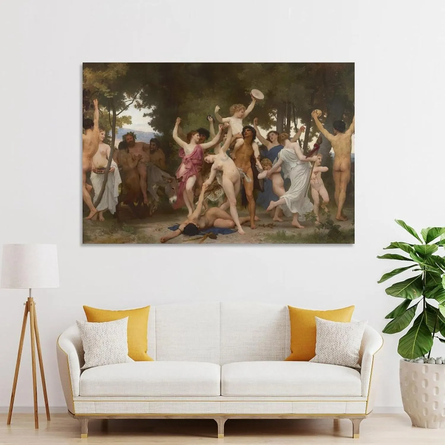 The Youth of Bacchus La Jeunesse De Bacchus By William Adolphe Bouguereau Poster Canvas Wall Art For Room Aesthetic And Decor Poster For Bedroom Living Room Bathroom Kitchen Office Decor 24x36inch(60x