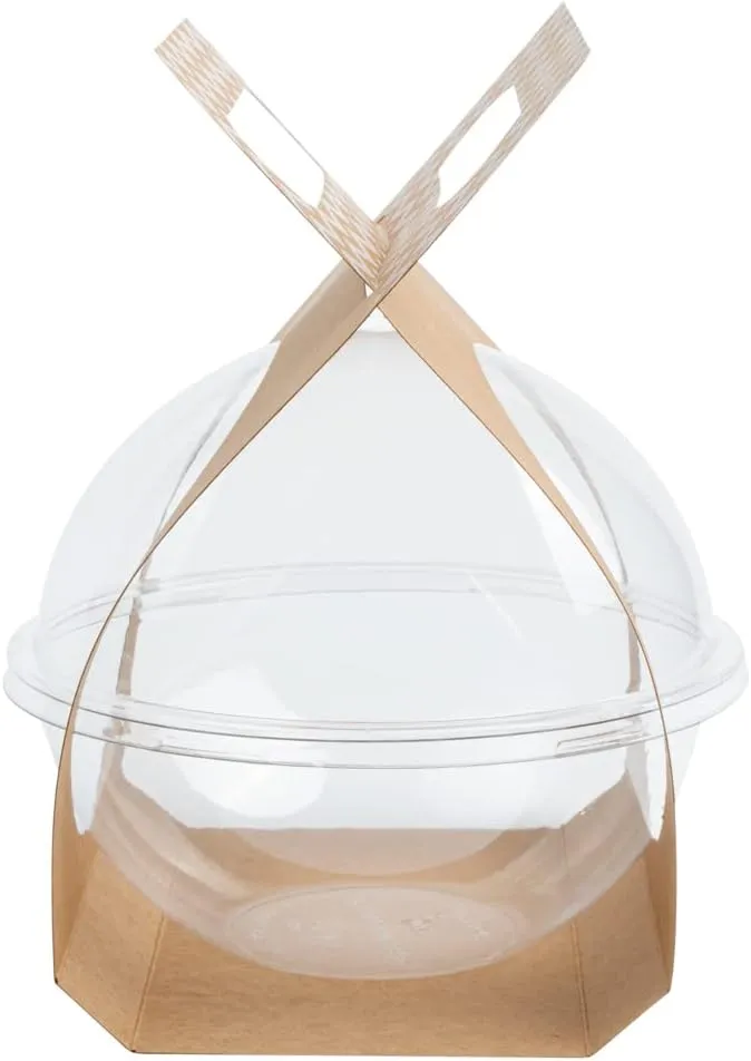 Thermo Tek 22.6 x 6.3 Inch Food Carrier, 50 Chevron Pattern Container Carrier - Disposable, For 28 oz Containers, Kraft Paper Sphere Container Carrier, Containers Sold Separately - Restaurantware
