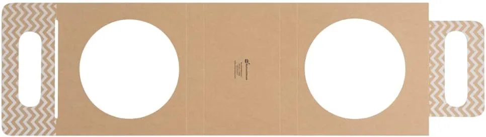 Thermo Tek 22.6 x 6.3 Inch Food Carrier, 50 Chevron Pattern Container Carrier - Disposable, For 28 oz Containers, Kraft Paper Sphere Container Carrier, Containers Sold Separately - Restaurantware