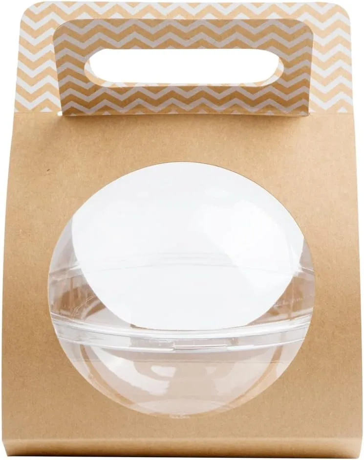 Thermo Tek 22.6 x 6.3 Inch Food Carrier, 50 Chevron Pattern Container Carrier - Disposable, For 28 oz Containers, Kraft Paper Sphere Container Carrier, Containers Sold Separately - Restaurantware