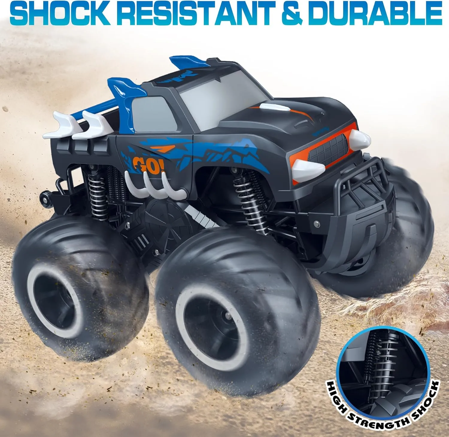 Threeking 1:16 Waterproof Monster Truck Toys RC Cars Amphibious Remote Control Car Trucks 4WD All Terrain Off-Road Pickup Toy for 6 7 8 9 10 11 12 Year Old Boys Girls Kids Gifts Presents