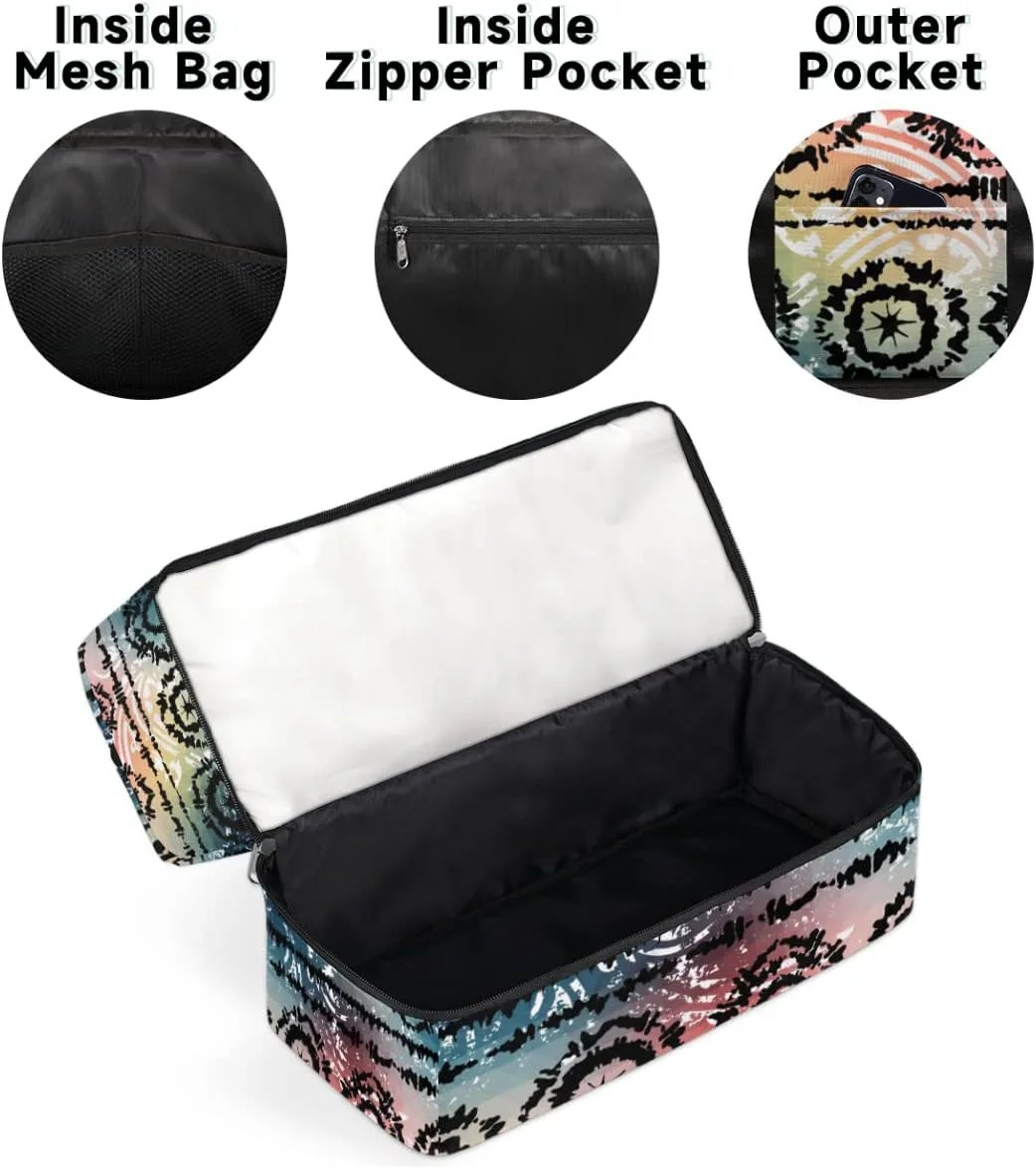 Tie Dye Travel Duffel Bag Sports Tote Gym Bag, Double layer Large Waterproof Overnight Shoulder Weekender Bag for Women Men…