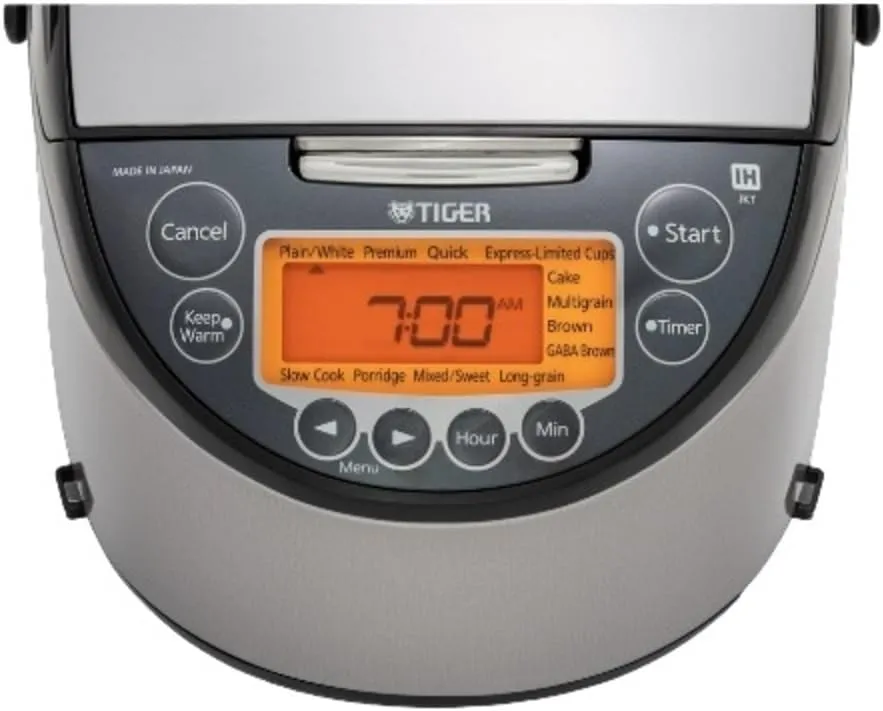 Tiger JKT-D Multi-Functional Induction Heating (IH) Electric Rice Cooker with 12 Cooking Settings (Silver Black)