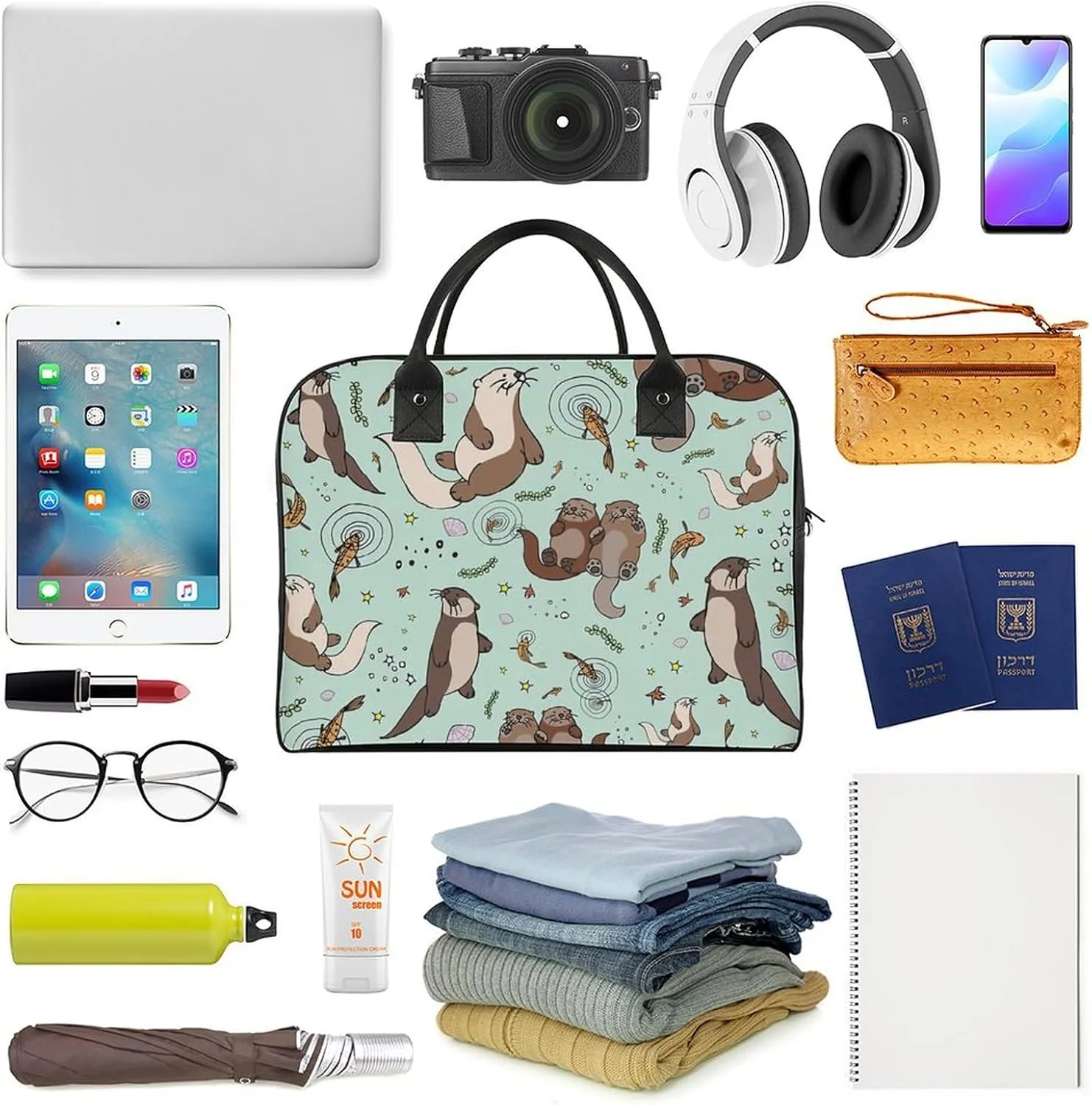 TigerPrint Fashionable Large Capacity Travel Handbag Unisex