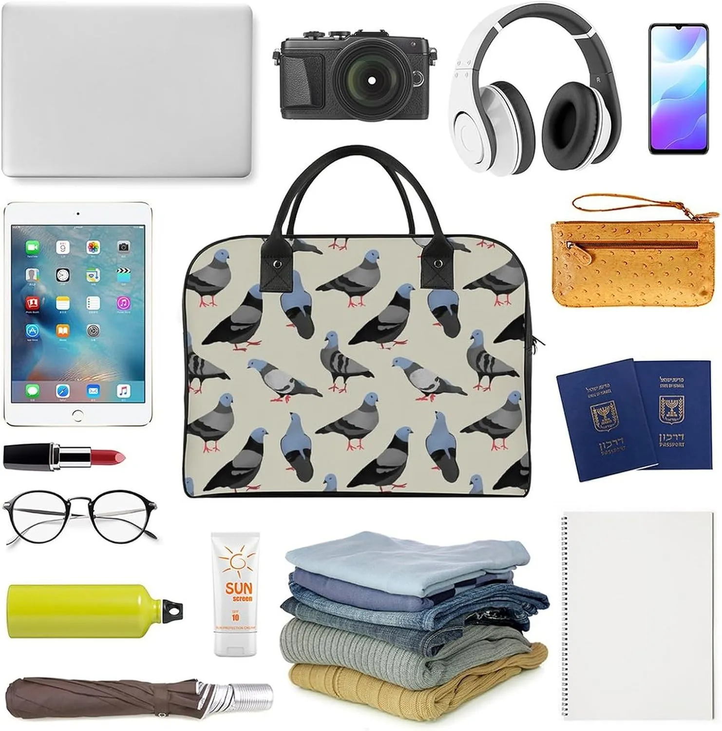 TigerPrint Fashionable Large Capacity Travel Handbag Unisex