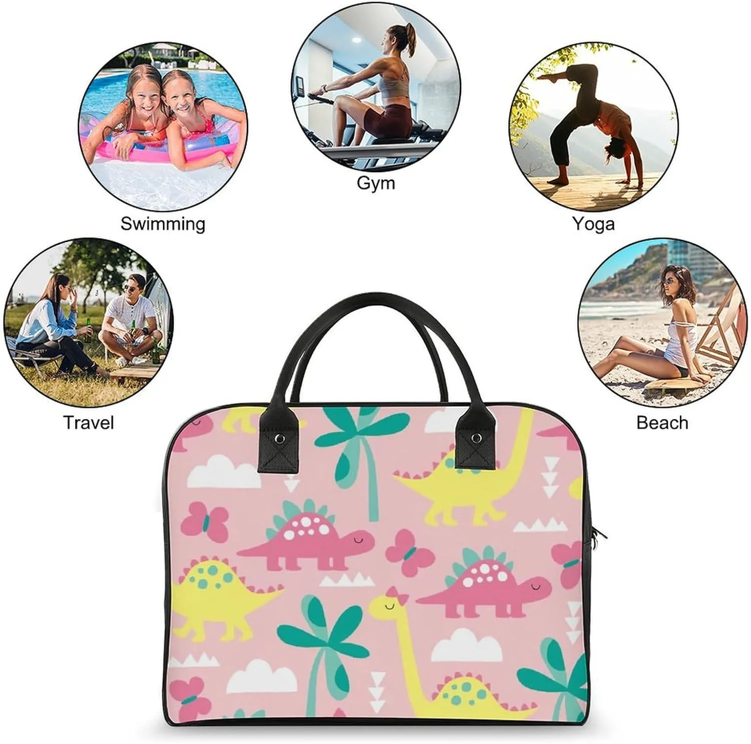 TigerPrint Fashionable Large Capacity Travel Handbag Unisex