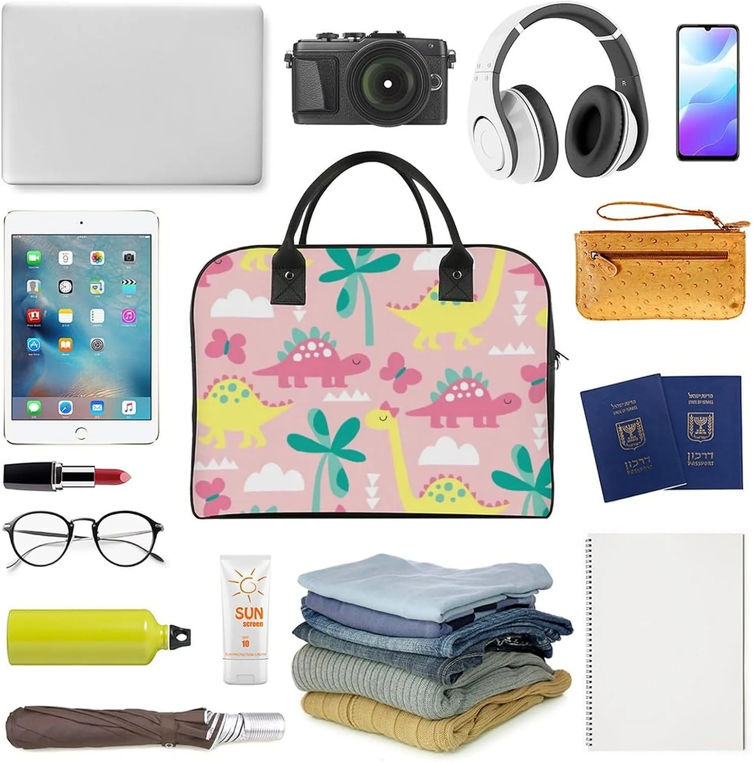 TigerPrint Fashionable Large Capacity Travel Handbag Unisex