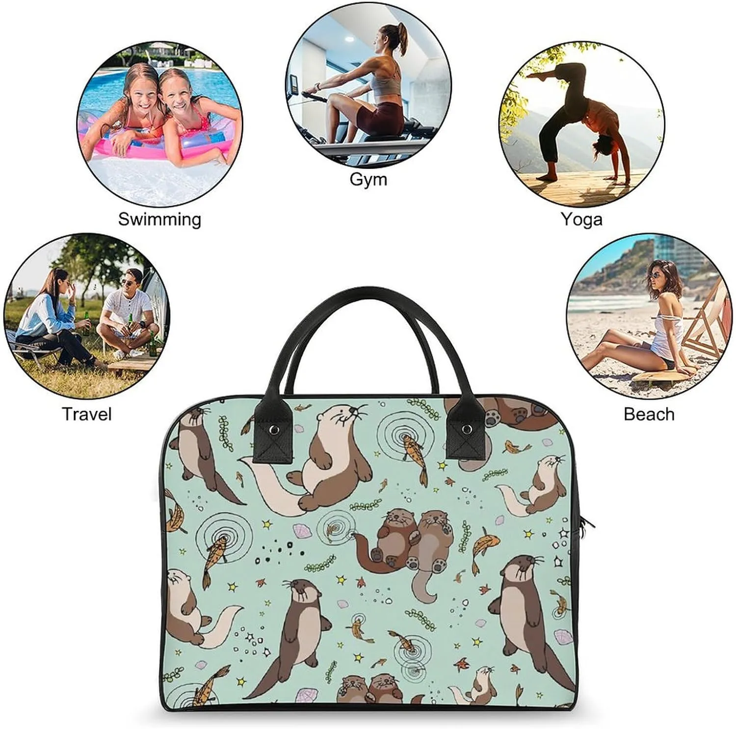 TigerPrint Fashionable Large Capacity Travel Handbag Unisex