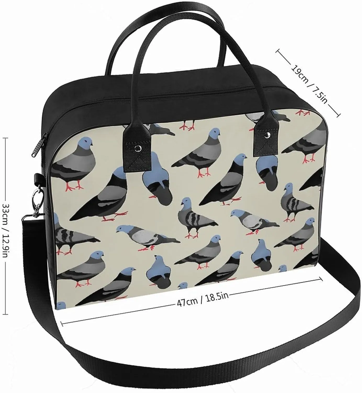 TigerPrint Fashionable Large Capacity Travel Handbag Unisex