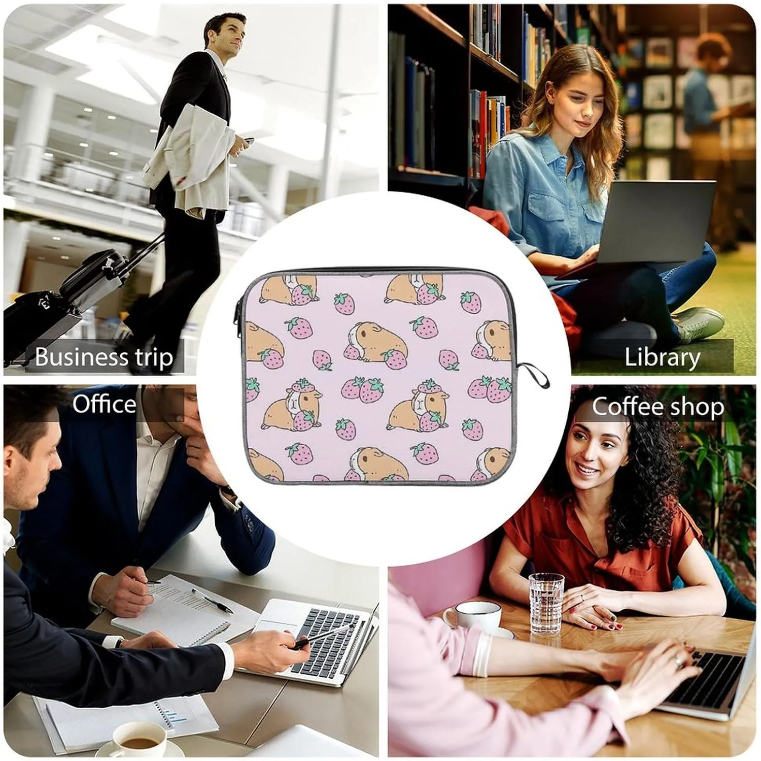 TigerPrint Large Capacity Portable Laptop Case Unisex
