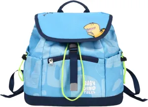 Toddler Boys Backpack, Dinosaur Drawstring Kids Preschool Backpack Bookbag Dry-Wet Separated, Fit A4 Folder, Sky-blue