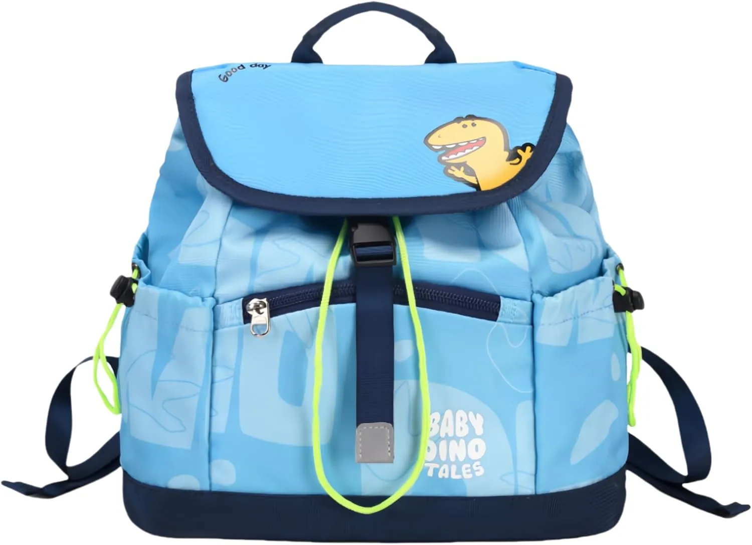 Toddler Boys Backpack, Dinosaur Drawstring Kids Preschool Backpack Bookbag Dry-Wet Separated, Fit A4 Folder, Sky-blue