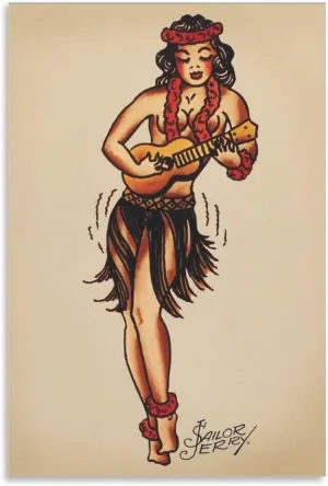 ToMart Sailor Jerry Wall Art Deco Canvas Print Poster Vintage Poster Canvas Painting Wall Art Poster for Bedroom Living Room Decor 12x18inch(30x45cm) Unframe-style