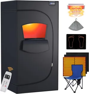 TOREAD Portable Far Infrared Sauna, Portable Infrared Full Size Sauna Tent, Sauna for Infrared Home Spa, Heated Body Therapy, Time & Temperature Remote Control (35"x35"x71")