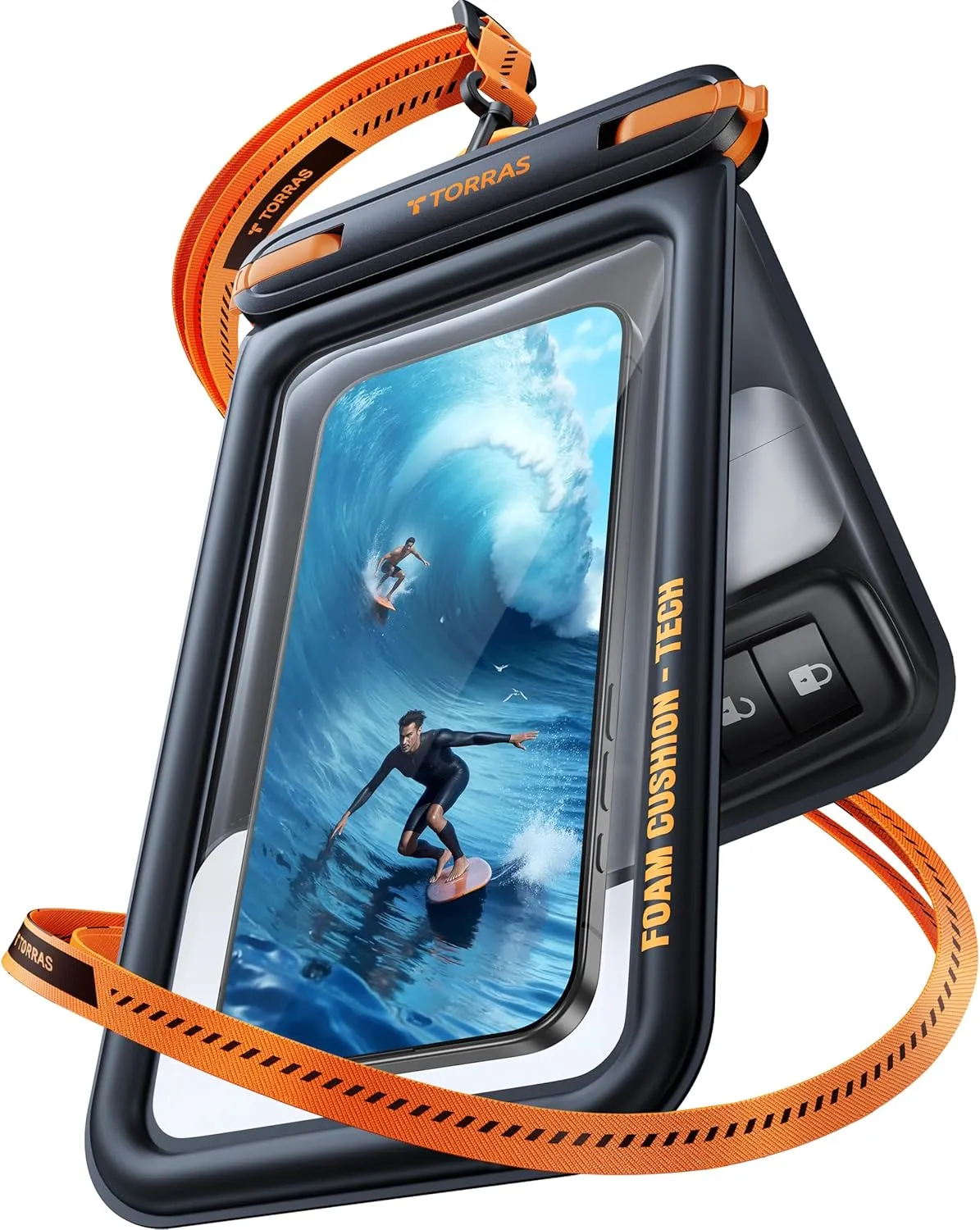 TORRAS IP68 Waterproof Phone Pouch Double Space, Floating Waterproof Phone Case with Lanyard for iPhone 16 Pro Max 15 14 13 S25 S24, Phone Dry Bag Vacation Cruise Ship Travel Essentials 7.0'', Black