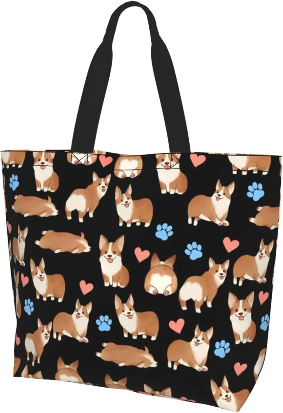 Tote Bag for Women Men Reusable Beach Shoulder Bag Casual Handbag for Travel Shopping Grocery Work