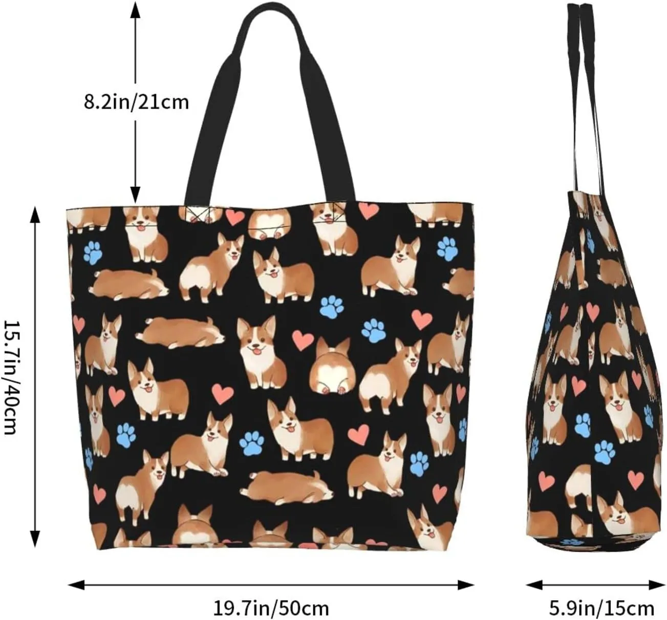 Tote Bag for Women Men Reusable Beach Shoulder Bag Casual Handbag for Travel Shopping Grocery Work
