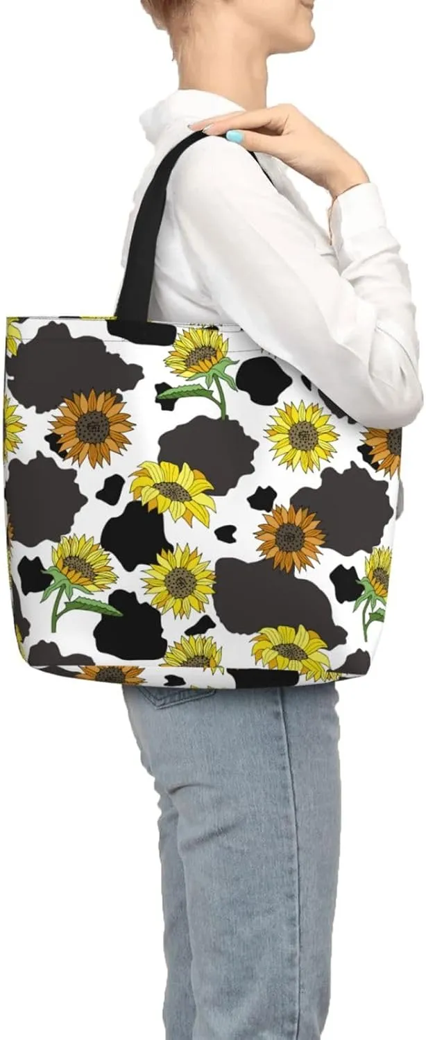 Tote Bag with Zipper Pockets,Large Capacity Shopping Bag, Handbags for Travel Grocery