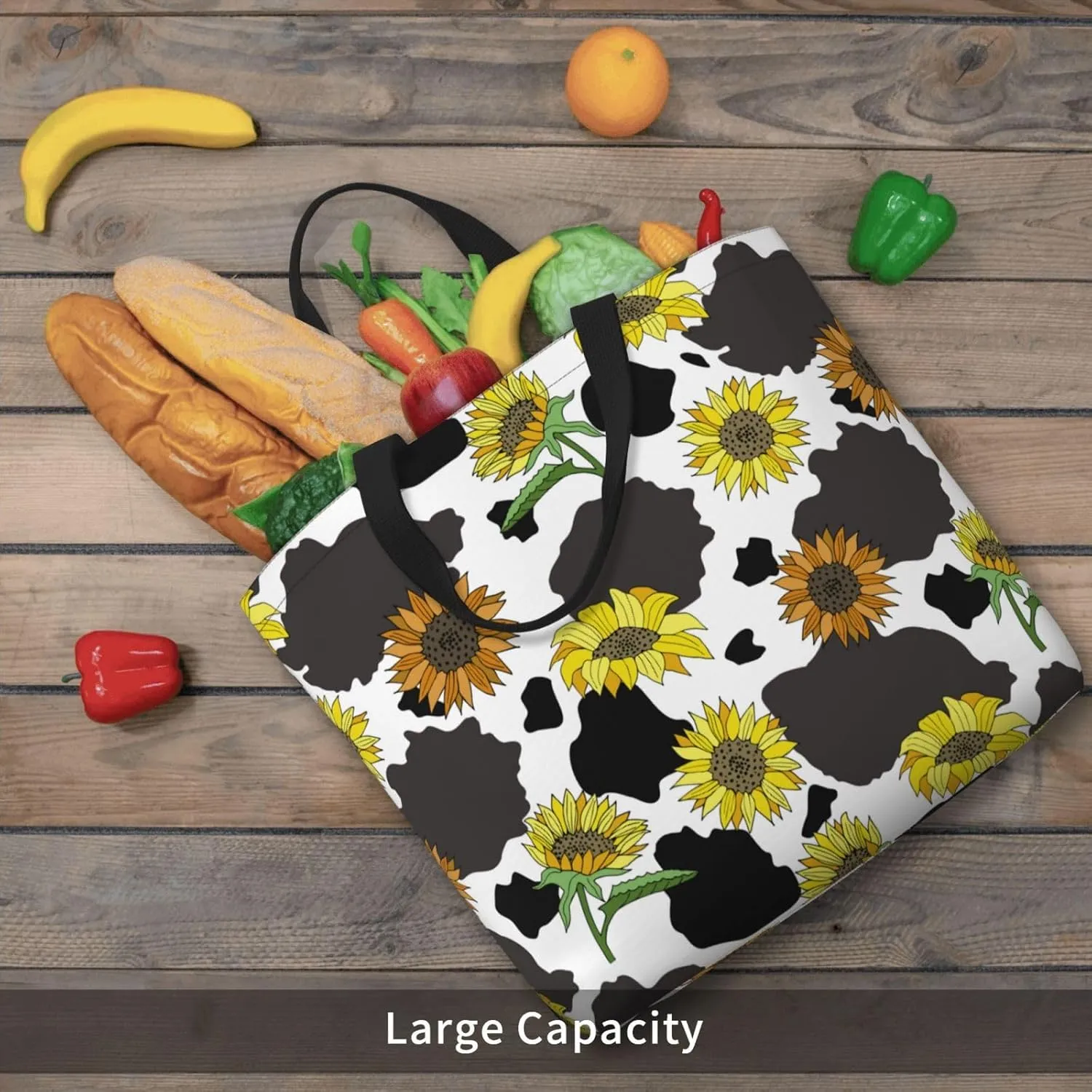 Tote Bag with Zipper Pockets,Large Capacity Shopping Bag, Handbags for Travel Grocery