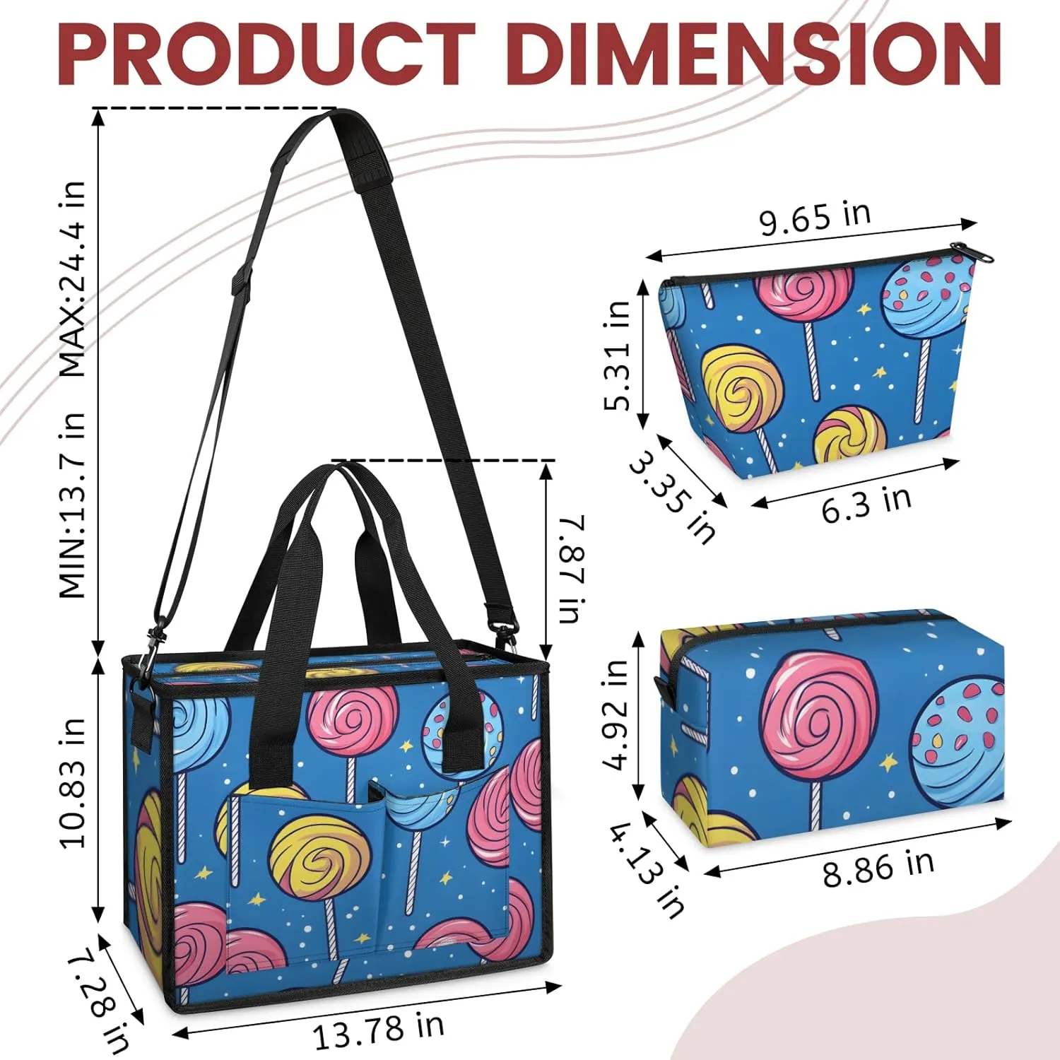 Tote Satchel Bag Set 3PCS for Women,Travel Shoulder Bag Handbag and Wallet Daily Use02