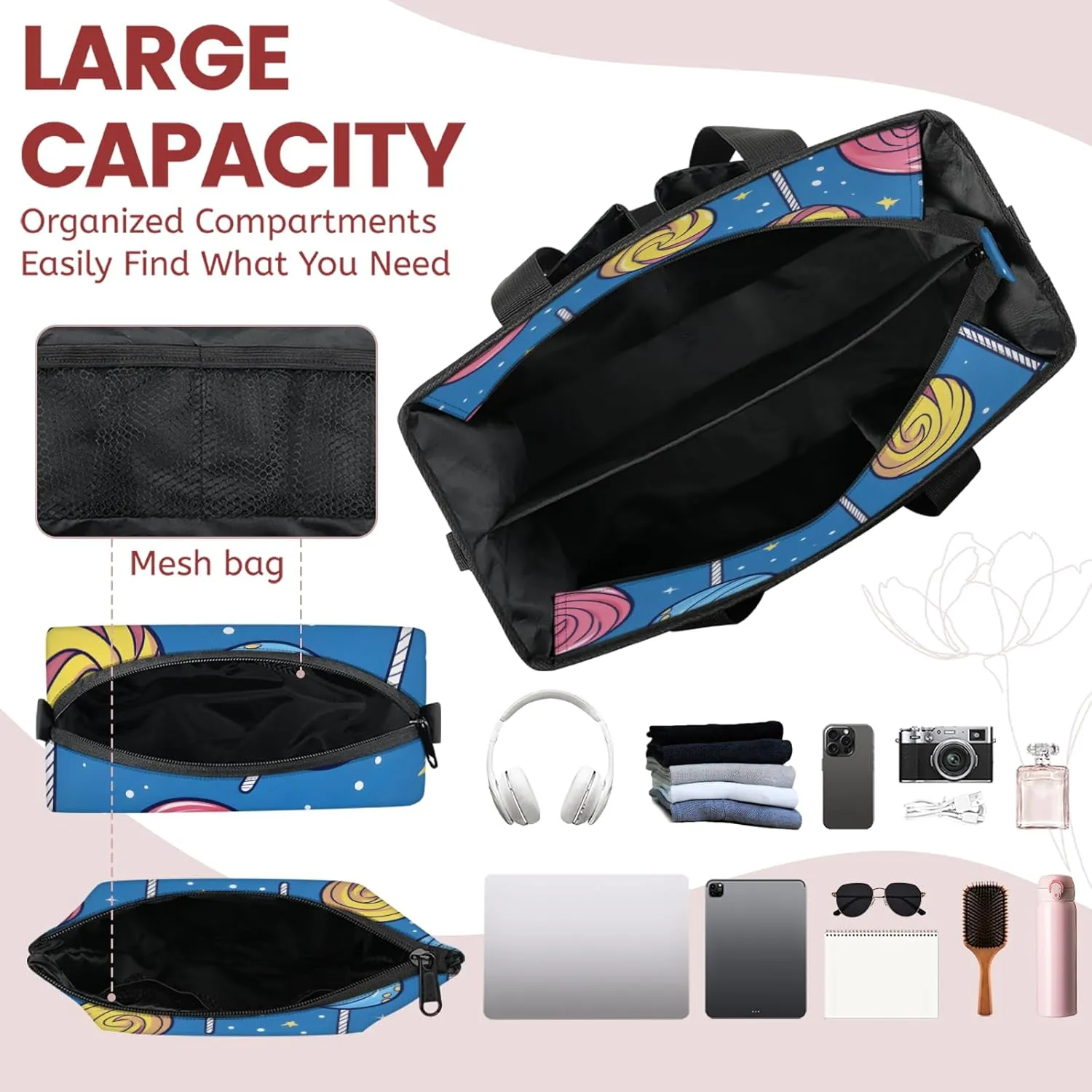 Tote Satchel Bag Set 3PCS for Women,Travel Shoulder Bag Handbag and Wallet Daily Use02