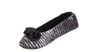 Totes Women's Rosette Satin Ballerina Slipper