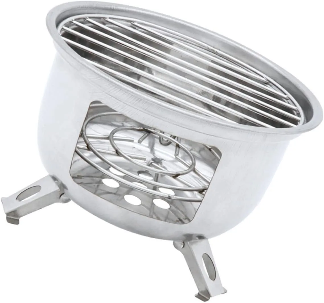Totority Portable Bbq Stove Round Camping Grill Grill Grate for Outdoor Cooking