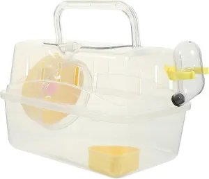 TOYANDONA Portable Hamster Enclosure Roof Travel Carrier for Small Animals Camping Travel Accessory