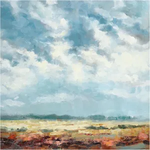Trademark Fine Art Canvas Wall Art - Rebecca Fox 'Cloudy and Blue' Wall Art for Living Room, Bedroom, or Office Décor 35 x 35 Inches
