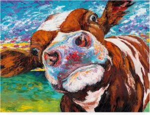 Trademark Fine Art ' Curious Cow I ' Canvas Art by Carolee Vitaletti 14x19
