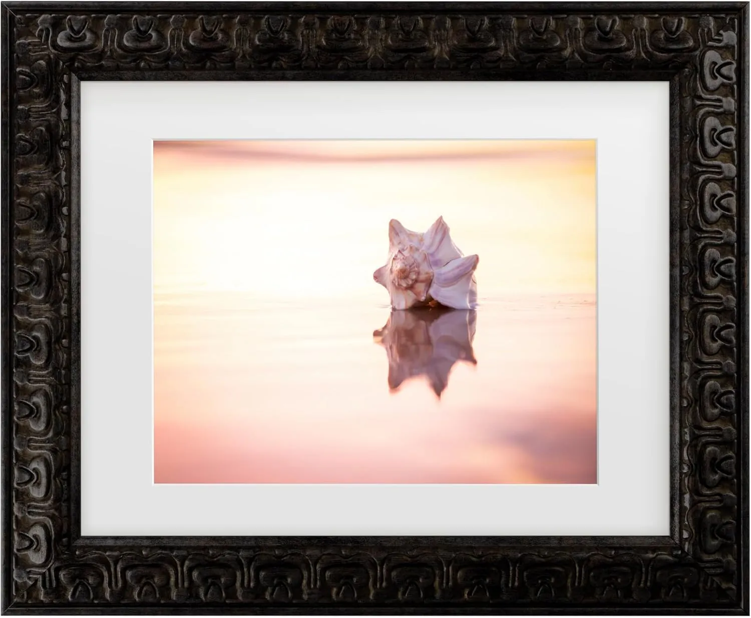 Trademark Fine Art Framed Wall Art - Chris Moyer 'King of the Beach' Wall Decor with Matted Frame