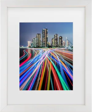 Trademark Fine Art Framed Wall Art - Kei Sasaki 'Colors On River' Wall Decor with Matted Frame
