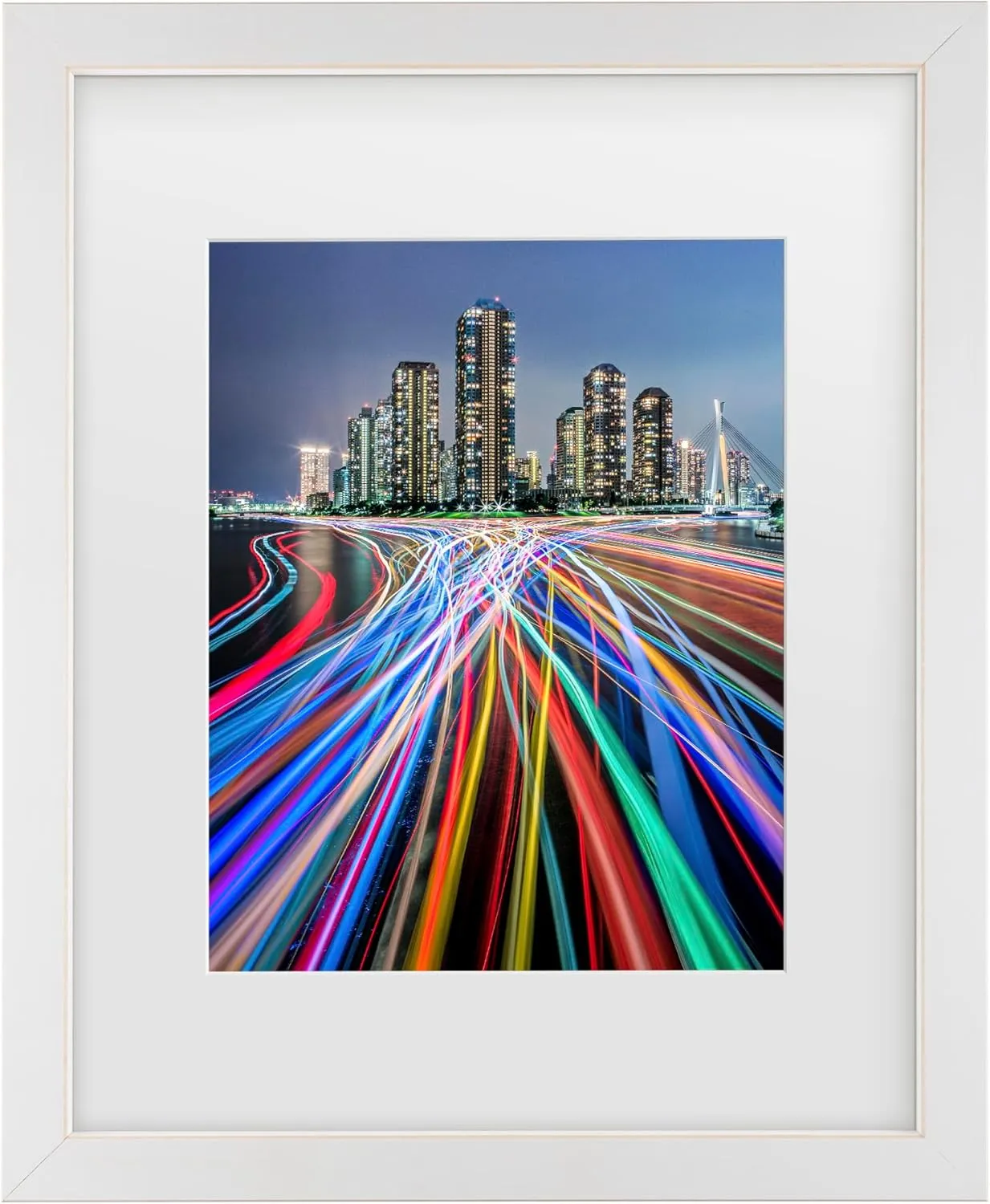 Trademark Fine Art Framed Wall Art - Kei Sasaki 'Colors On River' Wall Decor with Matted Frame