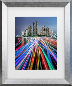 Trademark Fine Art Framed Wall Art - Kei Sasaki 'Colors On River' Wall Decor with Matted Frame
