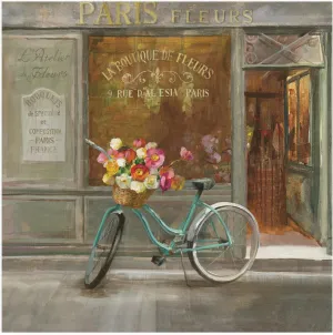 Trademark Fine Art Outdoor Canvas Art - Danhui Nai 'French Flower Shop V2' Wall Art for Outdoor Spaces, Patios, or Gardens