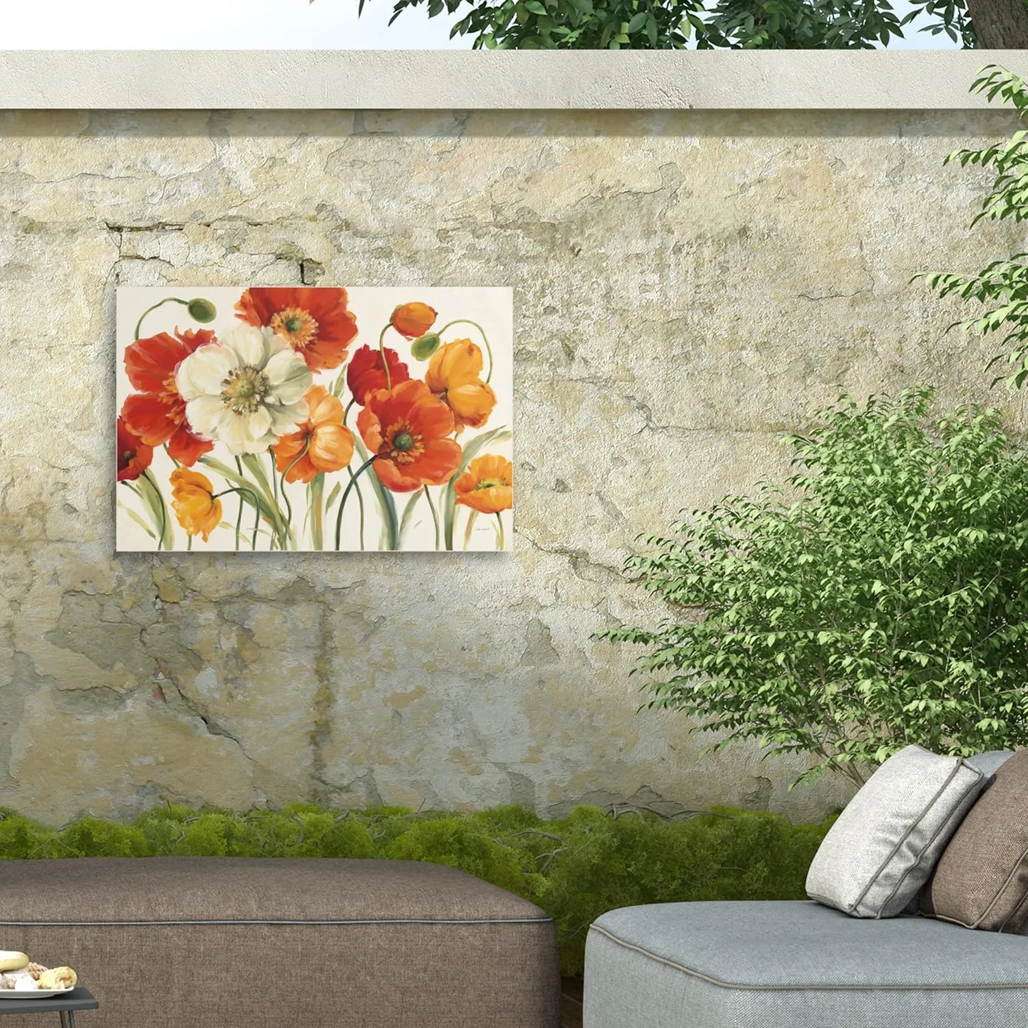 Trademark Fine Art ' Poppies Melody I ' Outdoor Canvas by Lisa Audit 22x32