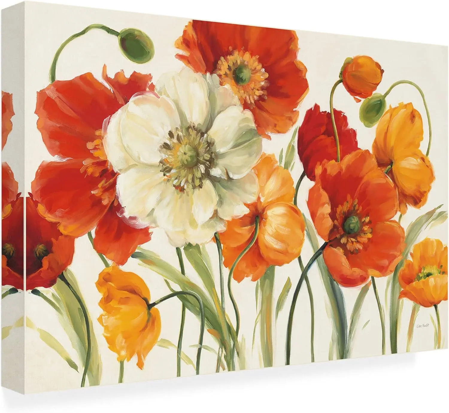 Trademark Fine Art ' Poppies Melody I ' Outdoor Canvas by Lisa Audit 22x32