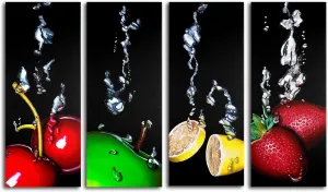 Trademark Fine Art QVC ONLY Lavish Home Roderick Stevens 'Granny Splash' 4 Piece Canvas Set 12 x 32