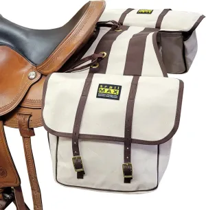 TrailMax Canvas Horse Saddle Bag for Trail Riding; Rugged Cotton Canvas Saddle Bag; Durable & Weather Resistant Horse Saddle Bags; Trail Saddle Bags for Horses